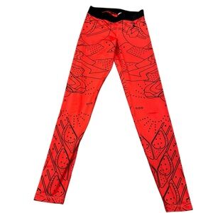 Nike red black leggings small